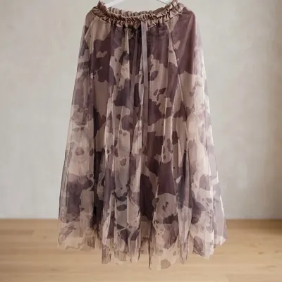 Jupe longue vaporeuse - Imprimé Abstrait / Camouflage